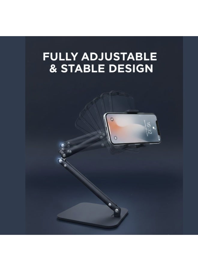 طلال حامل هاتف معدني شديد التحمل، قابل للتعديل والطي، ذراع طويل مرن، حامل هاتف مكتبي، حامل بمشبك، حامل آيفون، حامل هاتف محمول، حامل كاميرا وثائق، حامل ألومنيوم عالمي مرن قابل للدوران 360 درجة - Image 2